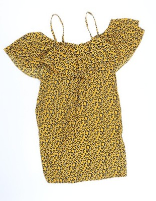 Pep & Co Damen gelb Tiermotiv Polyester A-Linie Größe 8 Rundhals Pullover