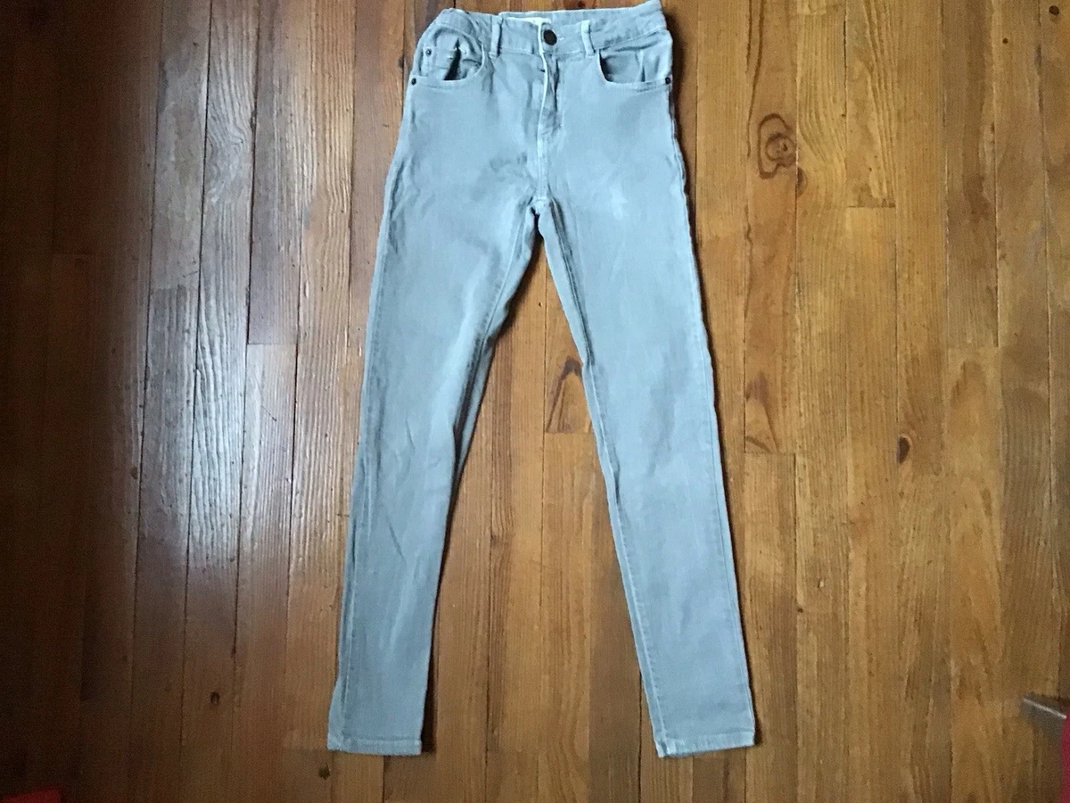 Jeans Skinny Zara Fille Beige 9/10 Ans - 100% Coton, Fermeture éclair - Neuf Impeccable