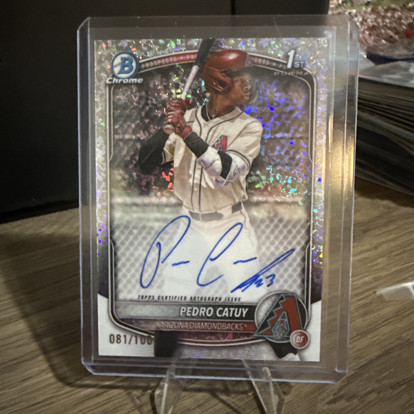 2025 Bowman Chrome Mini Diamond Pedro Catuy 1st Rookie AUTO 081/100 Diamondbacks