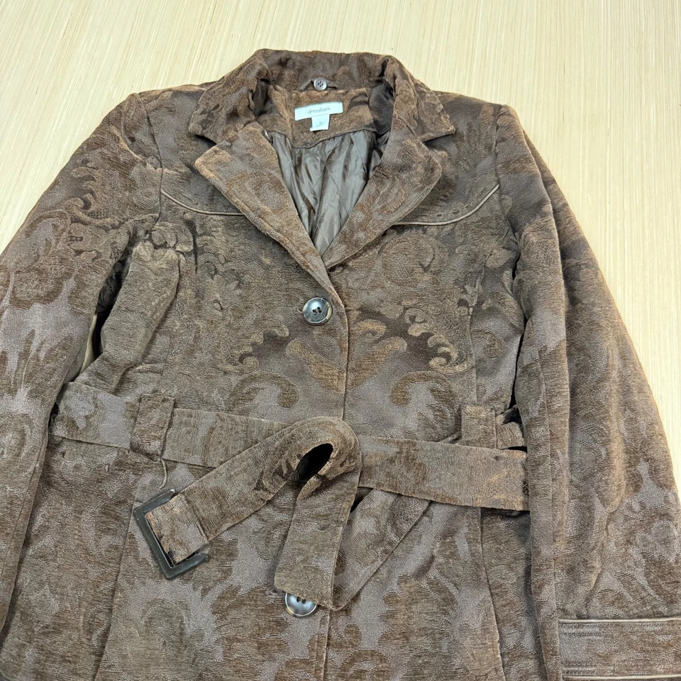 y2k Abrigo Tapiz Vintage Vestido Largo Granero Mediano Cachemira Marrón Hippie Boho Foto 2 de 4