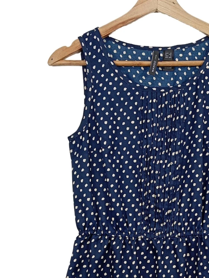 MANGO CASUAL Robe trapèze Dames Robe T EU 34 bleu-blanc style décontracté - Photo 3/4