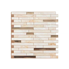 Jeedeson Peel Stick Wall Tile 12x12 Backsplash Vinyl Stone Beige Copper 10 Pack