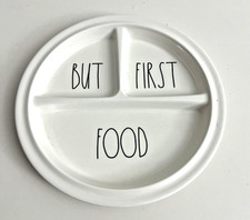 Rae Dunn "BUT FIRST FOOD " Divided Plate Toddler Baby Dish Melamine