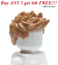 ☀️NEW LEGO Minifig Minifigure Male Boy Spiked Hair Medium Nougat 