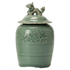 Teedose Keramik mit Deckel, chinesisches Vintage-Ingwerglas &ndash; Vorratsdose