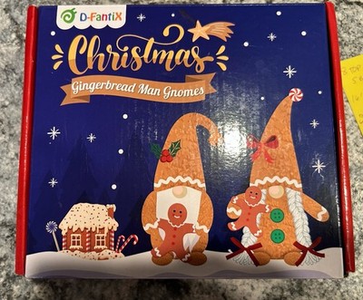 D-Fantix Gingerbread Christmas Gnomes Plush New In Box.  Rare Collectors Gnomes.
