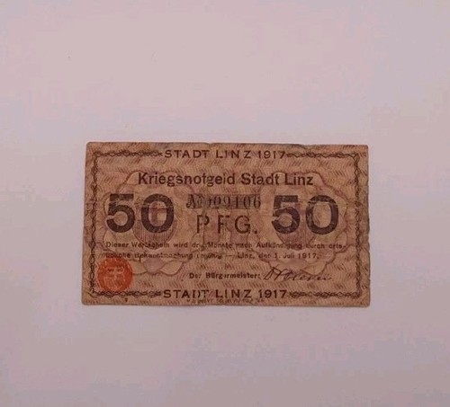 50 Pfennig Emergency Currency City Of Linz 1917