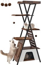 72.5" Modern Cat Tree Tower Multi-Level Condo W/Caves Perch Bed Scratching Board
