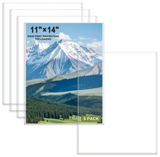 5 Pack 11 x 14 Inches Rigid Print Protectors Hard Plastic Sheet Protectors To...