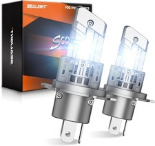 H4/9003/HB2 Fog Light Bulbs 40000LM 6500K Cool White 1:1 Mini Size H4 Bulb