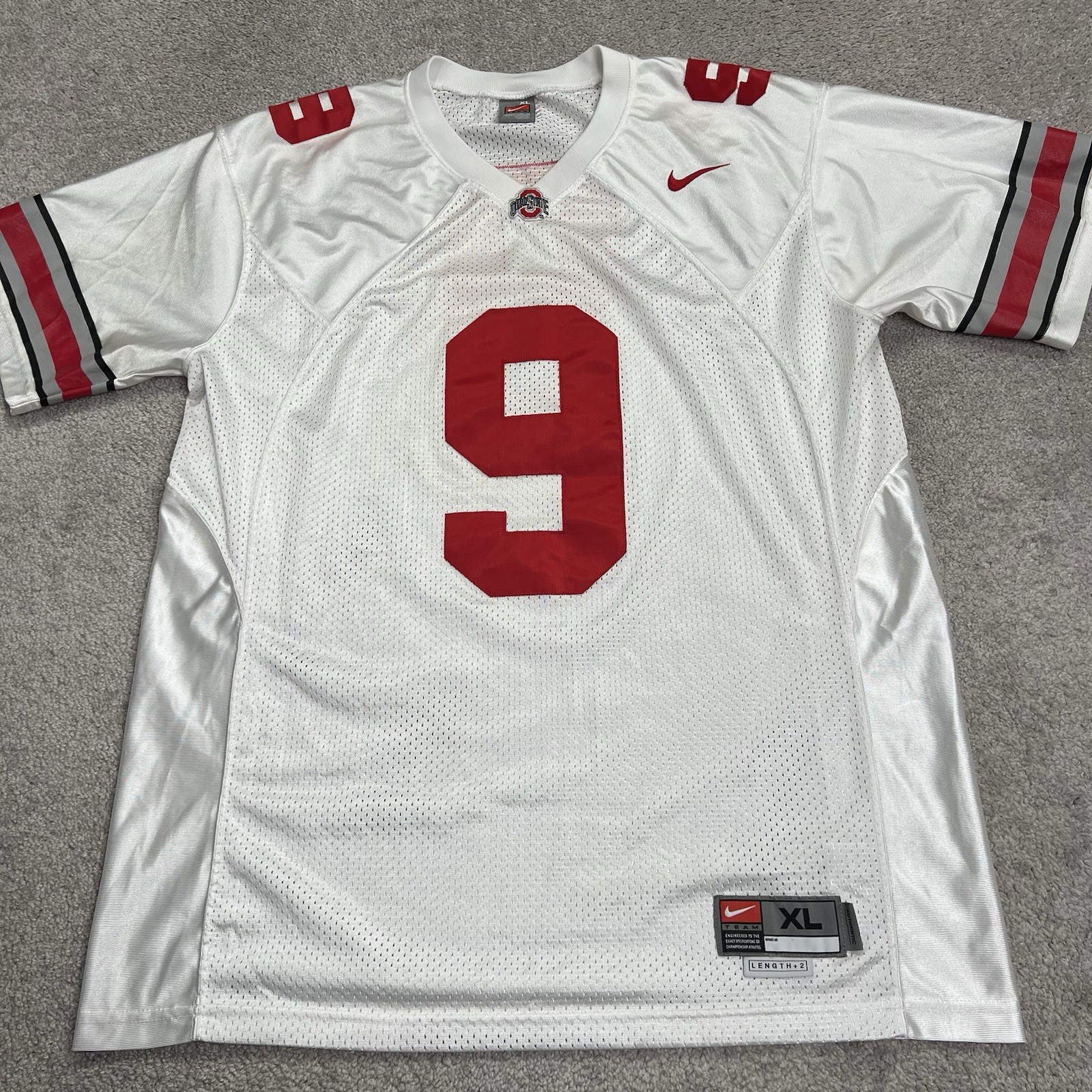 Ohio State Buckeyes Jersey Mens Size XL #9 Football White Nike Team Stitched OSU
