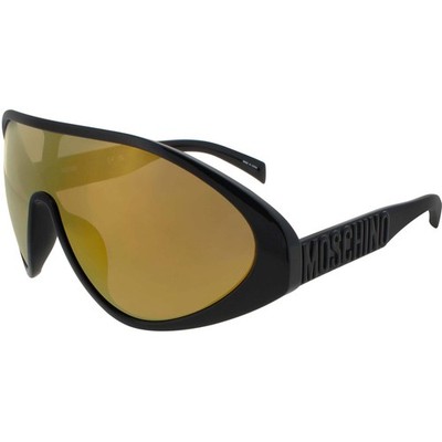 Moschino Unisex Sunglasses Black Plastic Full Rim Shield Frame MOS157/S 0807/SQ
