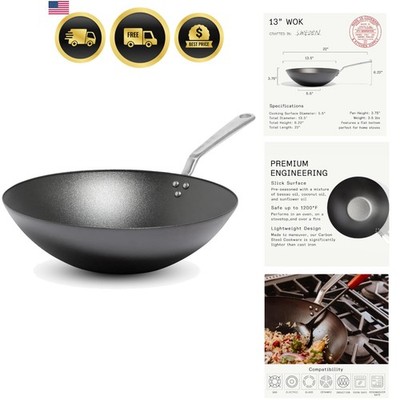 Made In Cookware - 13'' Seasoned Carbon Steel Wok - (Like Cast Iron, but Better)