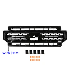 For Ford F250 F350 Super Duty 2020-2022 LC3Z8200DA Front Upper Grill Gloss Black