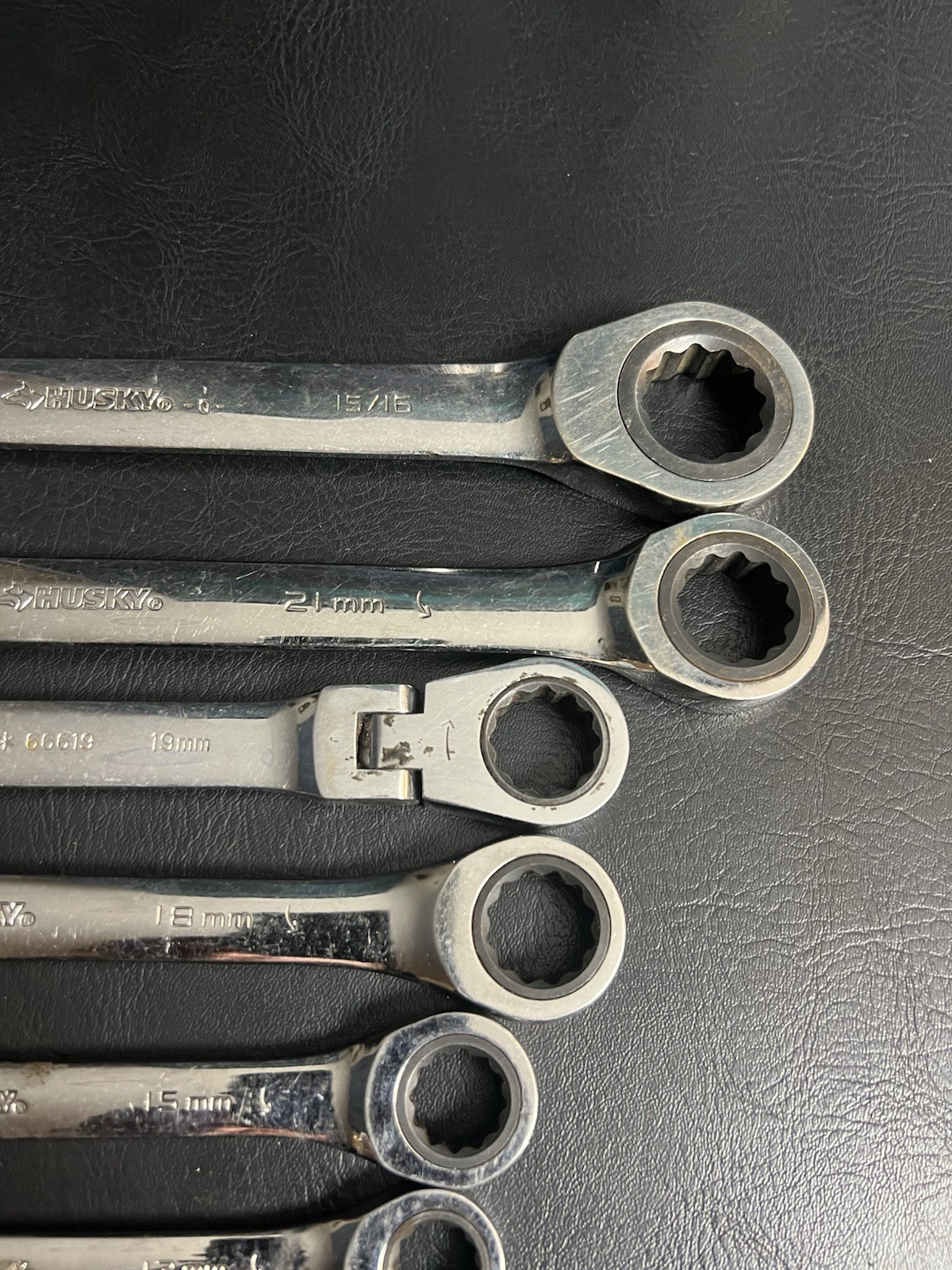 13 Pc Lot Husky Ratcheting Metric SAE MM Combination Wrench Mixed Set