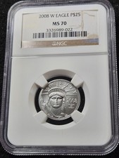 ? 2008-W $25 American Eagle 1/4 oz .9995 Platinum UNCIRCULATED Coin NGC MS70 8994.80 per troy oz