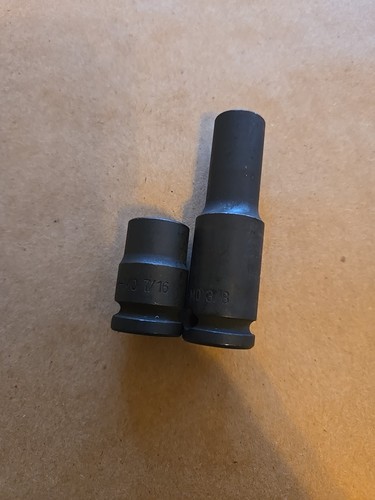 Lote de enchufes de impacto profundo poco profundos Mac Tools Expert 3/8" Drive 3/8" 7/16" 6PT SAE - Imagen 3 de 6