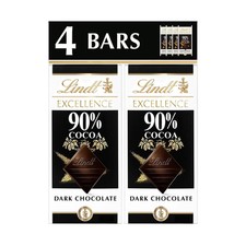 Lindt Excellence, 90 Dark Chocolate Candy Bar, 4ct, 3.5 4 Count