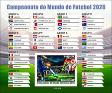 GUINEA BISSAU 2026 SOUVENIR SHEET IMPERF FOOTBALL WORLD CUP USA CANADA MEXICO **