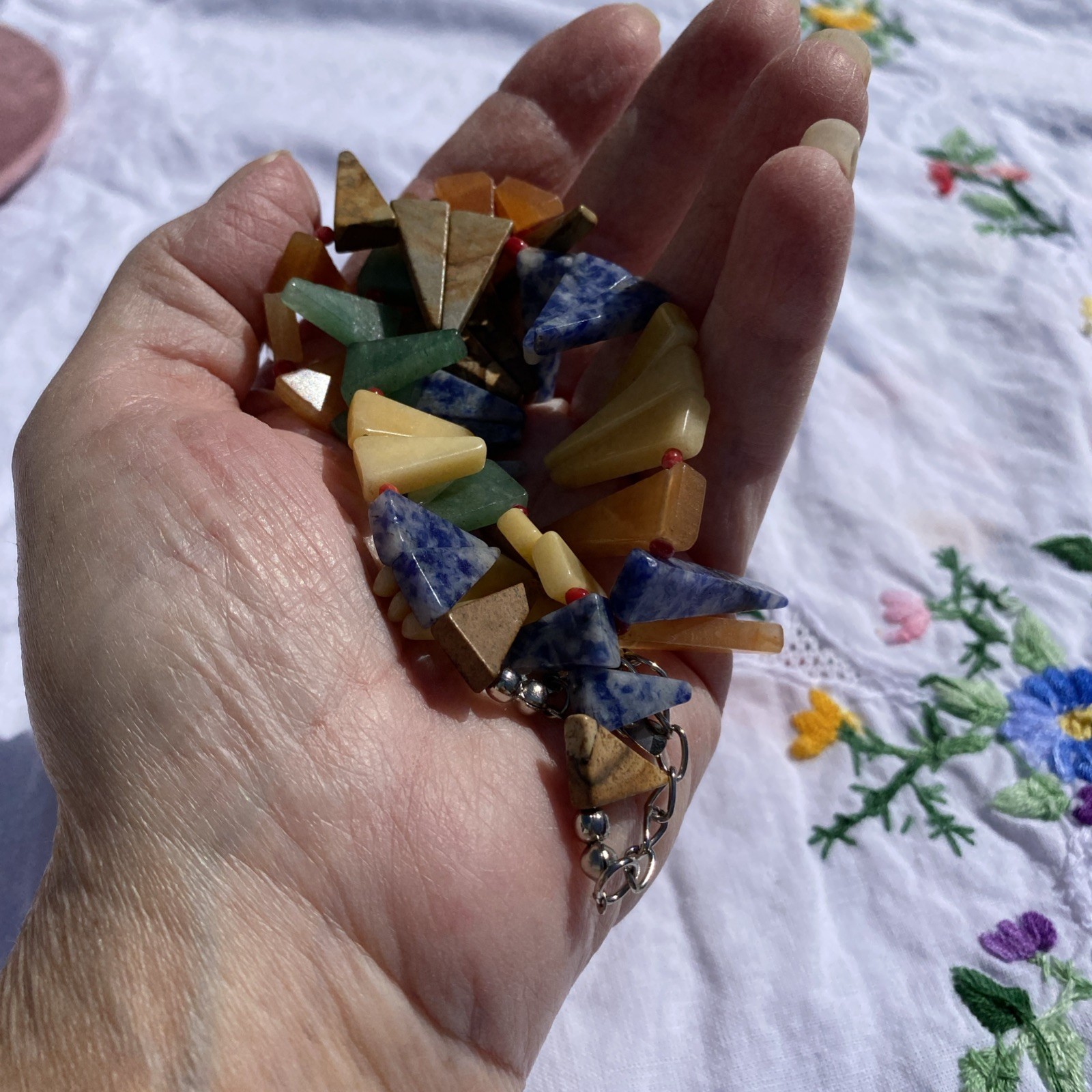 GEOMETRIC SHAPE MUTED  MULTI COLORED TRIANGULAR P… - image 8