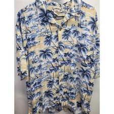 Vtg Hawaiian Tropic Brand Button Up Aloha Shirt Size L