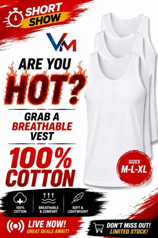 Cotton Mens Vests M-L-XL Please Follow me :)