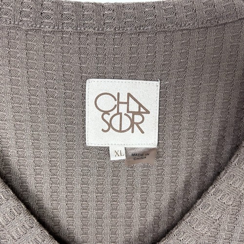 Chaser Tunika Tops Paket 2 Damen XL Lavendel Braun Waffelstrick Langarm V-Ausschnitt - Bild 12 von 14