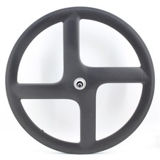 700C 4 Raggi Fibra di Carbonio Ingranaggio Fisso Pista Bici Strada Set Ruote Clincher Matt UD