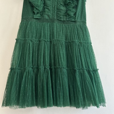 anthropologie green tulle dress Olive Green Midi Formal Dress Minimalist A Line Spaghetti Straps Sleev