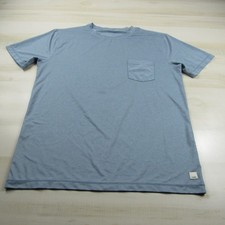 Vuori Shirt Mens Large Blue Tech Pocket Tee Stretch Performance Short Sleeve