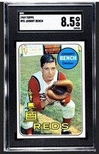 JOHNNY BENCH 1969 TOPPS SGC 8.5 ! *FRESH FIND BLAZER ! *DEAD CENTERED BEAUTY !