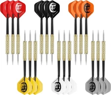 Accmor 18 Pack Steel Tip Darts, 18 Grams Metal Tip Dart Set, Darts Metal Tip Set