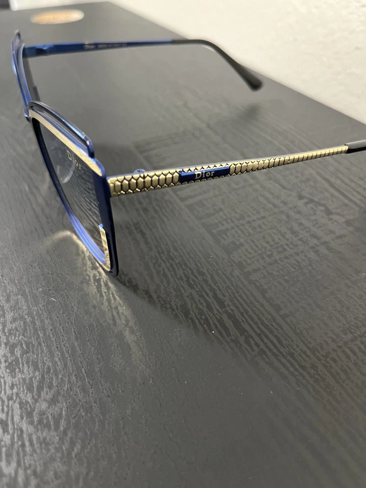 NEW Dior Blue and Gold Sunglasses Christian Dior Made In Italy - Image 4 of 4