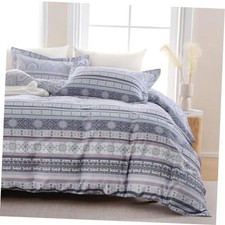 100 Cotton Boho Duvet Cover Queen Size,Retro Queen U.S. Standard Grey Boho