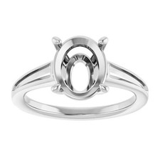Semi Mount Oval 8x6mm Solitaire Women Ring 925 Sterling Silver Blank Ring Size 7