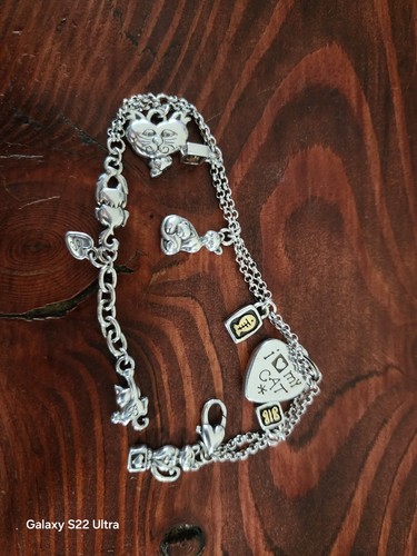 Brighton Pedigree Cat Charm Locket Heart Retired Heart Bracelet