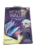 Wonder Wallet Amazing Slim Thin Wonder RFID Wallets As Seen on TV -Black Leather