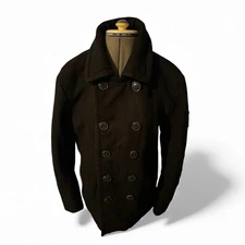 Superdry International Rookie Wool Peacoat. Black Men’s Size Large. JPN Inspired