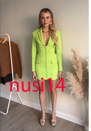 zara lime green blazer