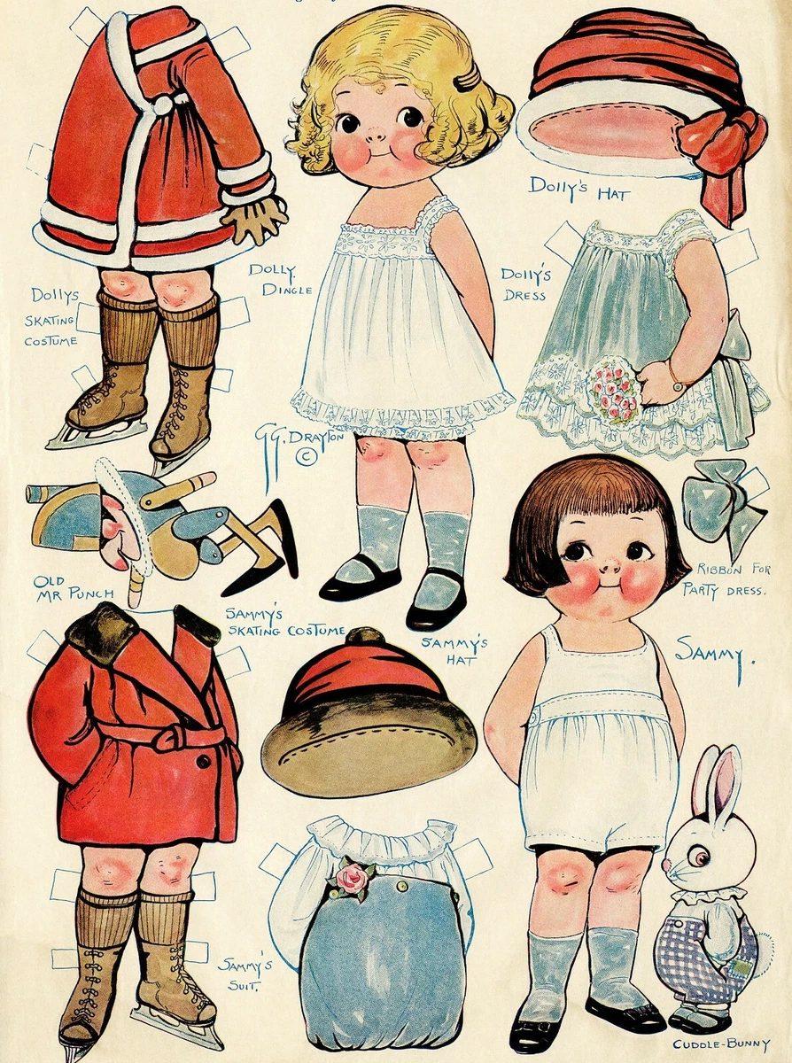 Retro cheap paper dolls