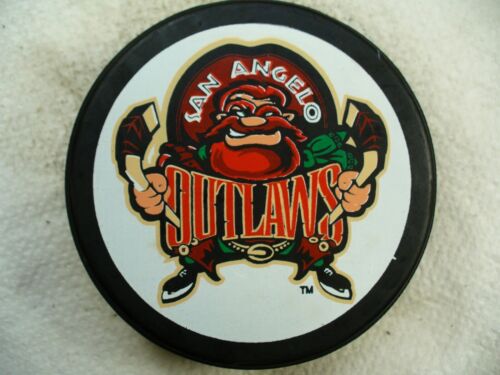 CHL San Angelo Outlaws Vintage League Logo Official Hockey Puck Collect Pucks