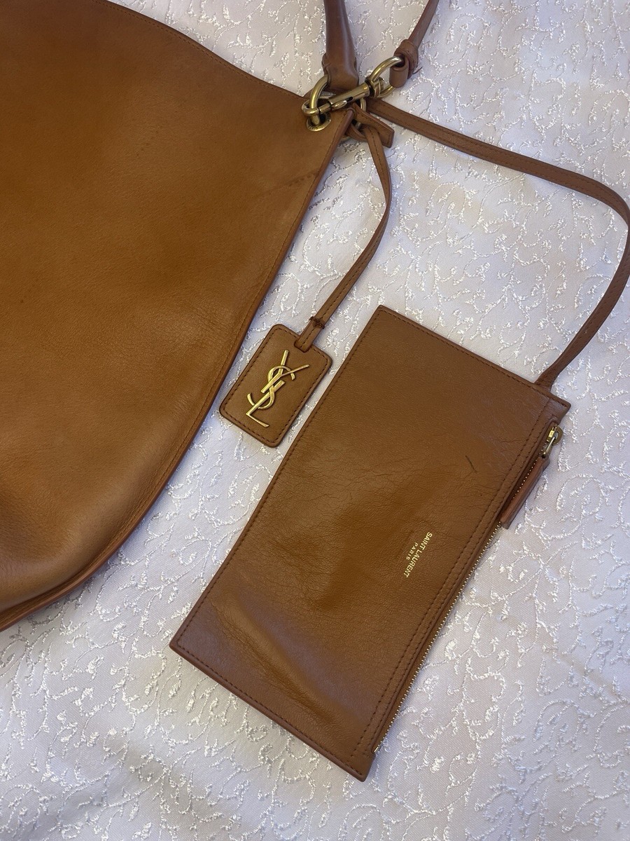 Saint Laurent YSL Women Tag Hobo Bag in Smooth Saddle