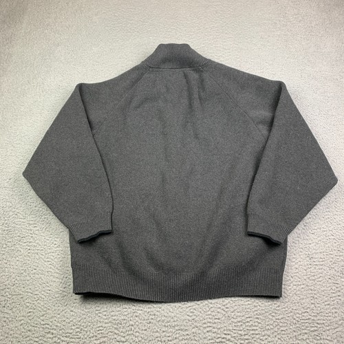 Pendleton Sweater Jacket Mens Large Gray Heavyweight Full Zip Cotton Snaps - Picture 2 of 8