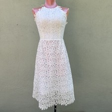 Anthropologie Bhldn Hitherto James Dress Lace Sleeveless White Short Party 0