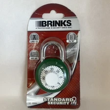 Brinks 162-49004 1-7/8-Inch 48Mm Steel Dial Combination Old School Padlock Green
