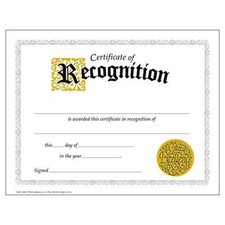 Certificate of Recognition Large - 30 pack