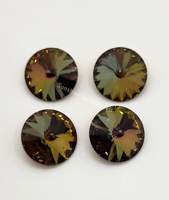 4pc Swarovski Crystal Tabac 14mm Chaton Rivoli 1122 Stone; No Hole