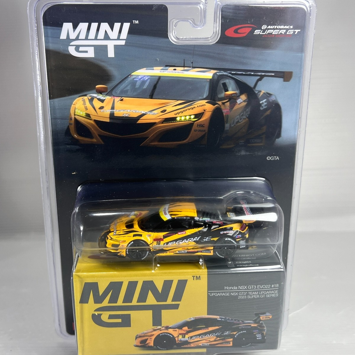 ミニカー UPGARAGE NSX GT3 TEAM UPGARAGE 2023 HONDA NSX GT3 EVO22 #18 TEAM UPGARAGE SUPER GT SERIES 2023 1/64