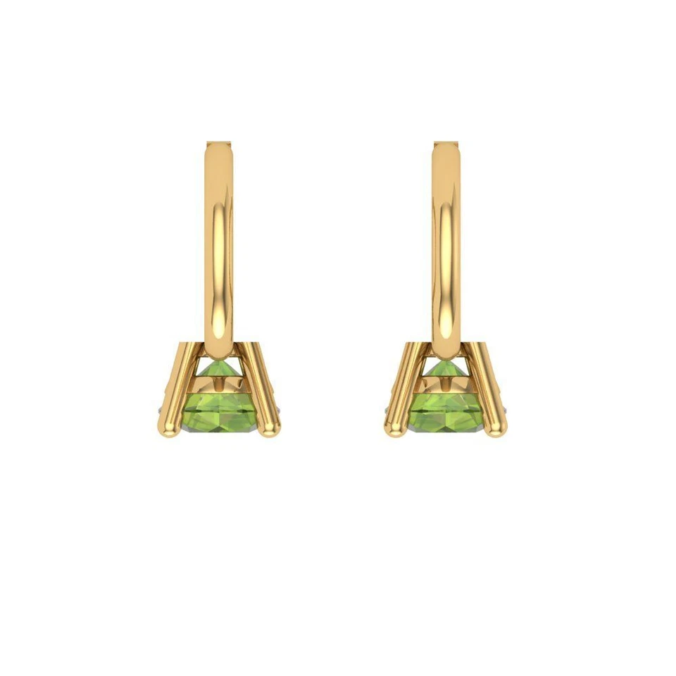 Brincos femininos Peridot Stud, alavanca traseira (0,2 cttw, 3,0 mm, corte redondo) - Imagem 4 de 4