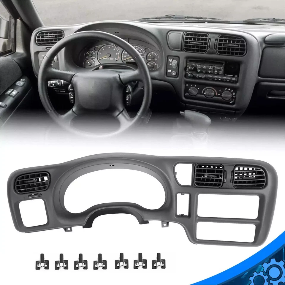 Dash Radio Cluster Bezel Cover Single Din Fit For 98-05 Chevy S10 Blazer Jimmy - Image 2 of 4